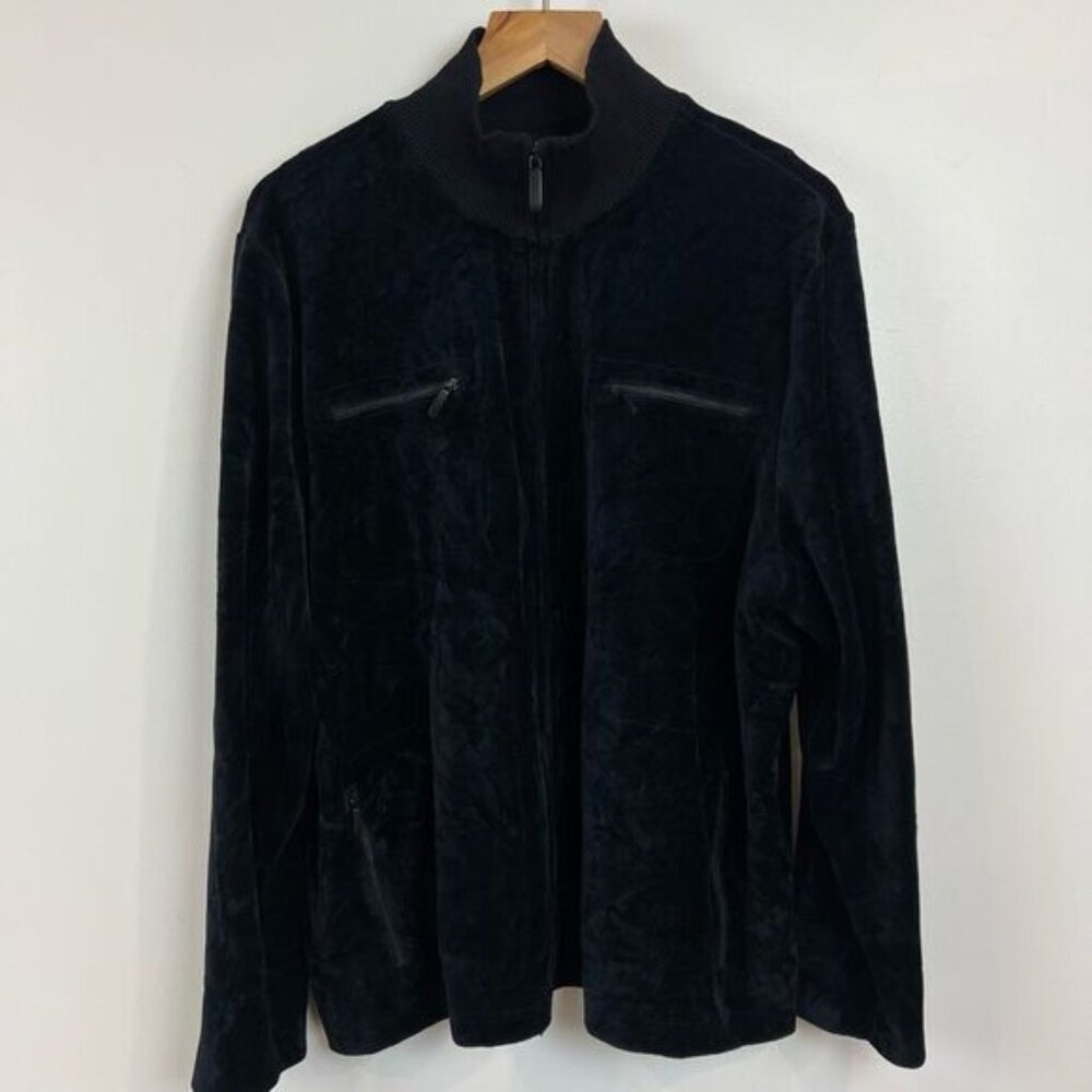 Polo Ralph Lauren Full Zip Sweater Women’s Size 2XL Black Velour L050622 Velvet